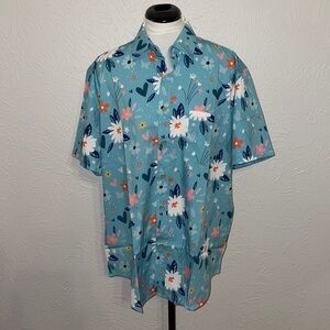 Epmo Light Blue Art to Wear Button Down NWOT